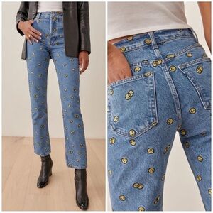Reformation Mixed Emotions High Rise Straight Jeans SZ 26